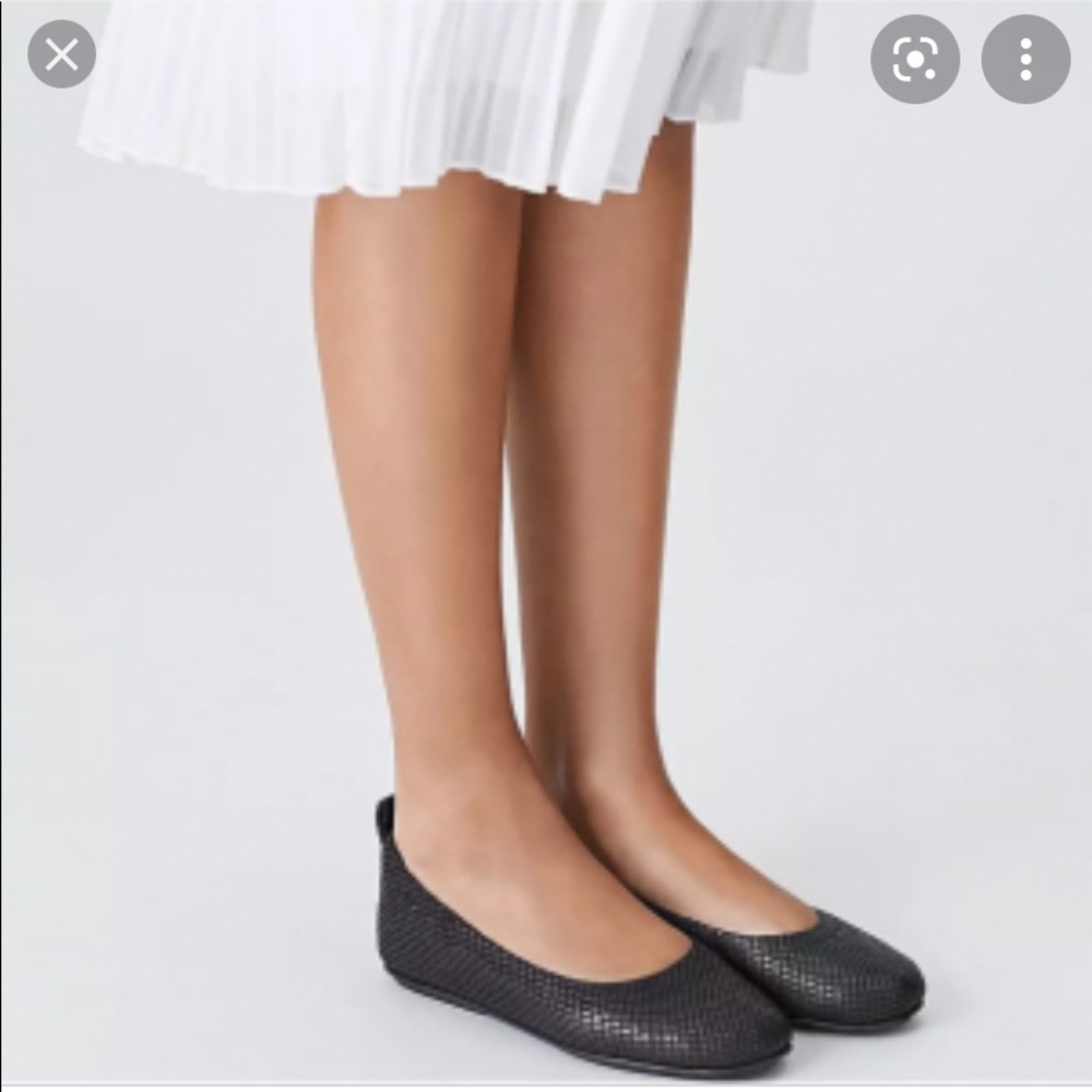 NWOT Fitflop Black Allegro Snake-Embossed Flats 8